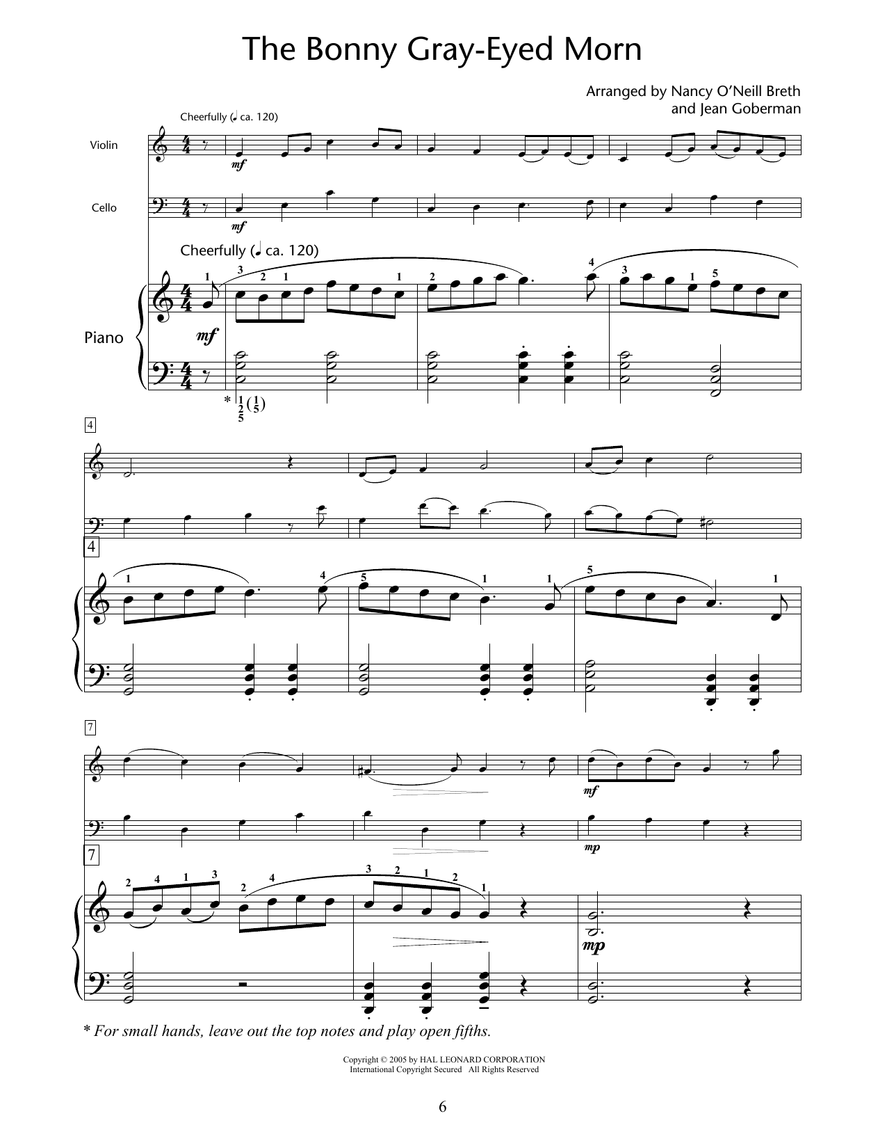 Nancy O'Neill Breth & Jean Goberman The Bonny Gray-Eyed Morn sheet music notes and chords. Download Printable PDF.