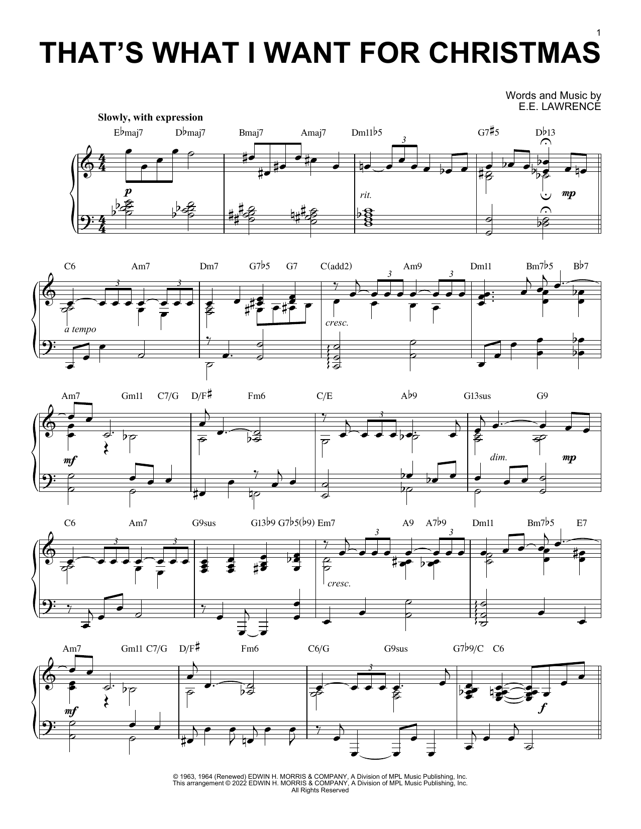 Nancy Wilson That's What I Want For Christmas (arr. Brent Edstrom) sheet music notes and chords. Download Printable PDF.