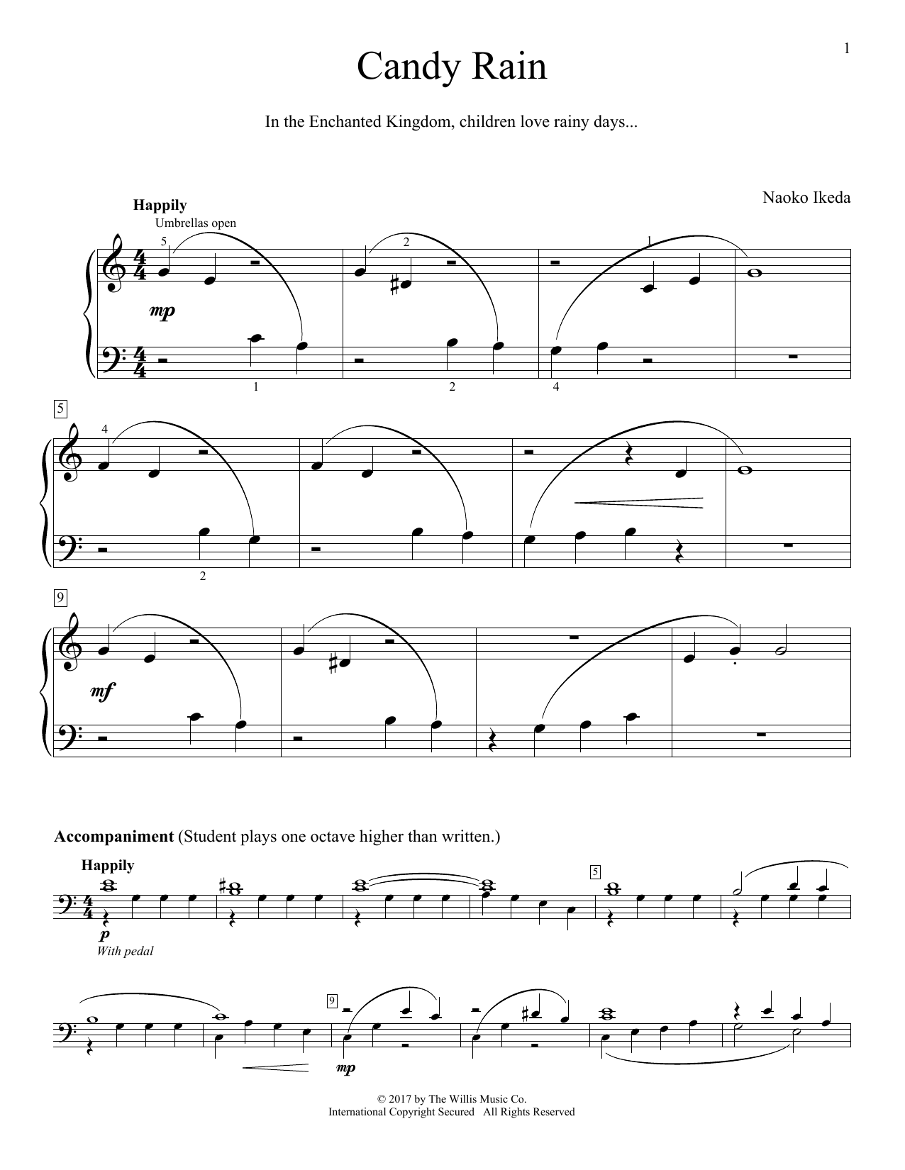 Naoko Ikeda Candy Rain sheet music notes and chords. Download Printable PDF.