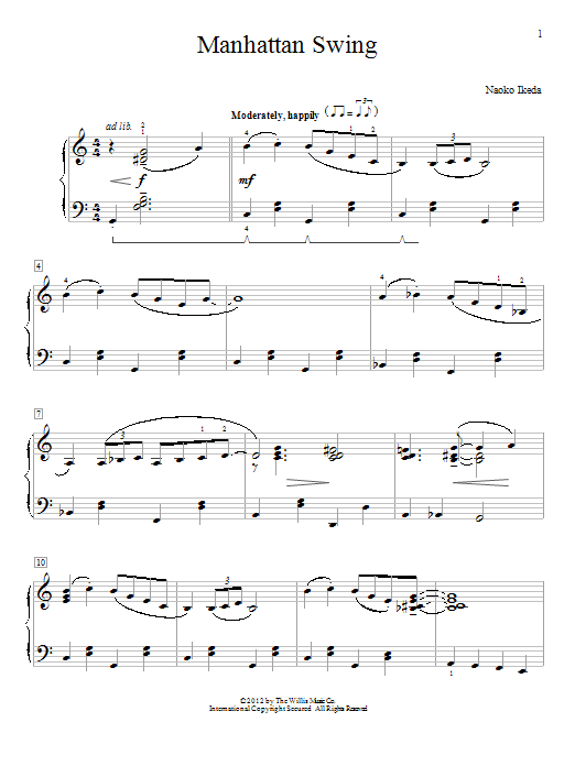 Learn to play Naoko Ikeda Manhattan Swing sheet music for Educational Piano in minutes. Price: 6.9900$ Naoko Ikeda Manhattan Swing sheet music notes and chords arranged for Educational Piano