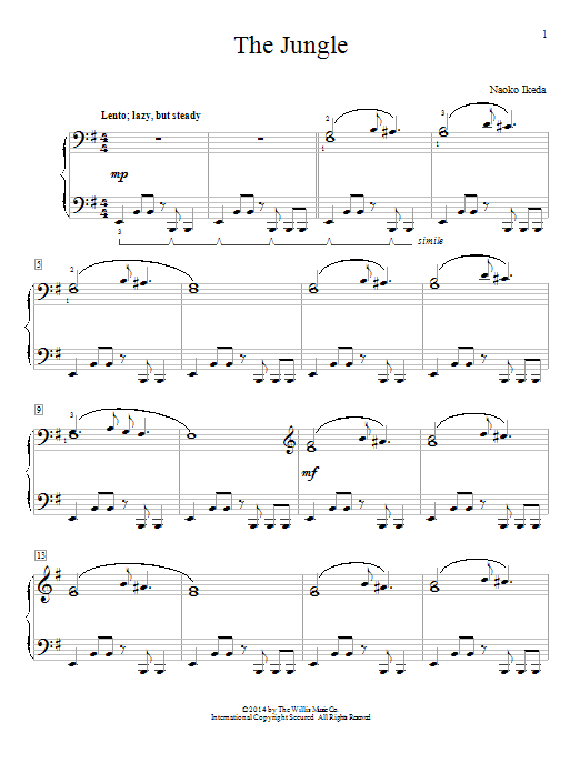 Learn to play Naoko Ikeda The Jungle sheet music for Piano Solo in minutes. Price: 7.8900$ Naoko Ikeda The Jungle sheet music notes and chords arranged for Piano Solo