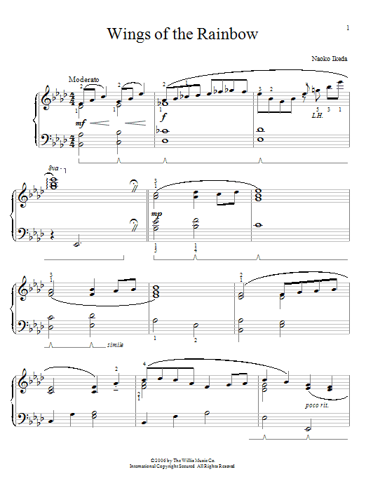 Learn to play Naoko Ikeda Wings Of The Rainbow sheet music for Educational Piano in minutes. Price: 6.9900$ Naoko Ikeda Wings Of The Rainbow sheet music notes and chords arranged for Educational Piano