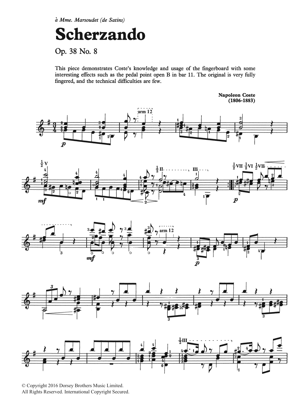 Napoleon Coste Scherzando sheet music notes and chords. Download Printable PDF.