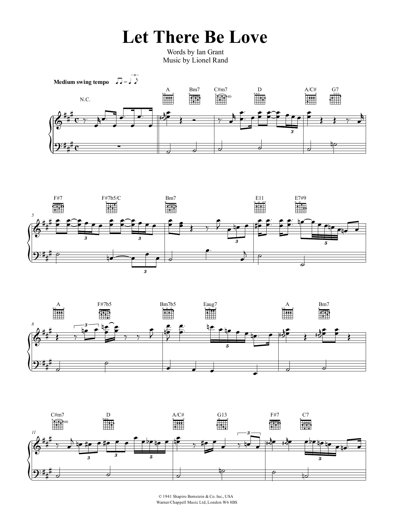 Nat King Cole Let There Be Love sheet music notes and chords. Download Printable PDF.