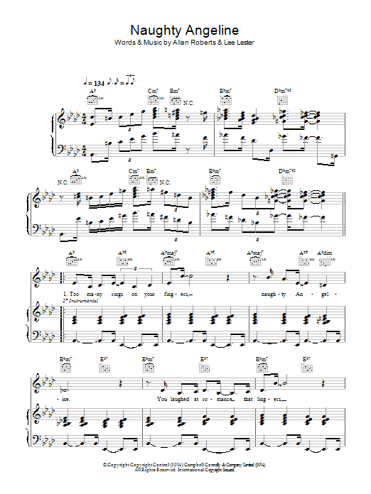Learn to play Nat King Cole Naughty Angeline sheet music for Piano, Vocal & Guitar Chords in minutes. Price: 7.8900$ Nat King Cole Naughty Angeline sheet music notes and chords arranged for Piano, Vocal & Guitar Chords