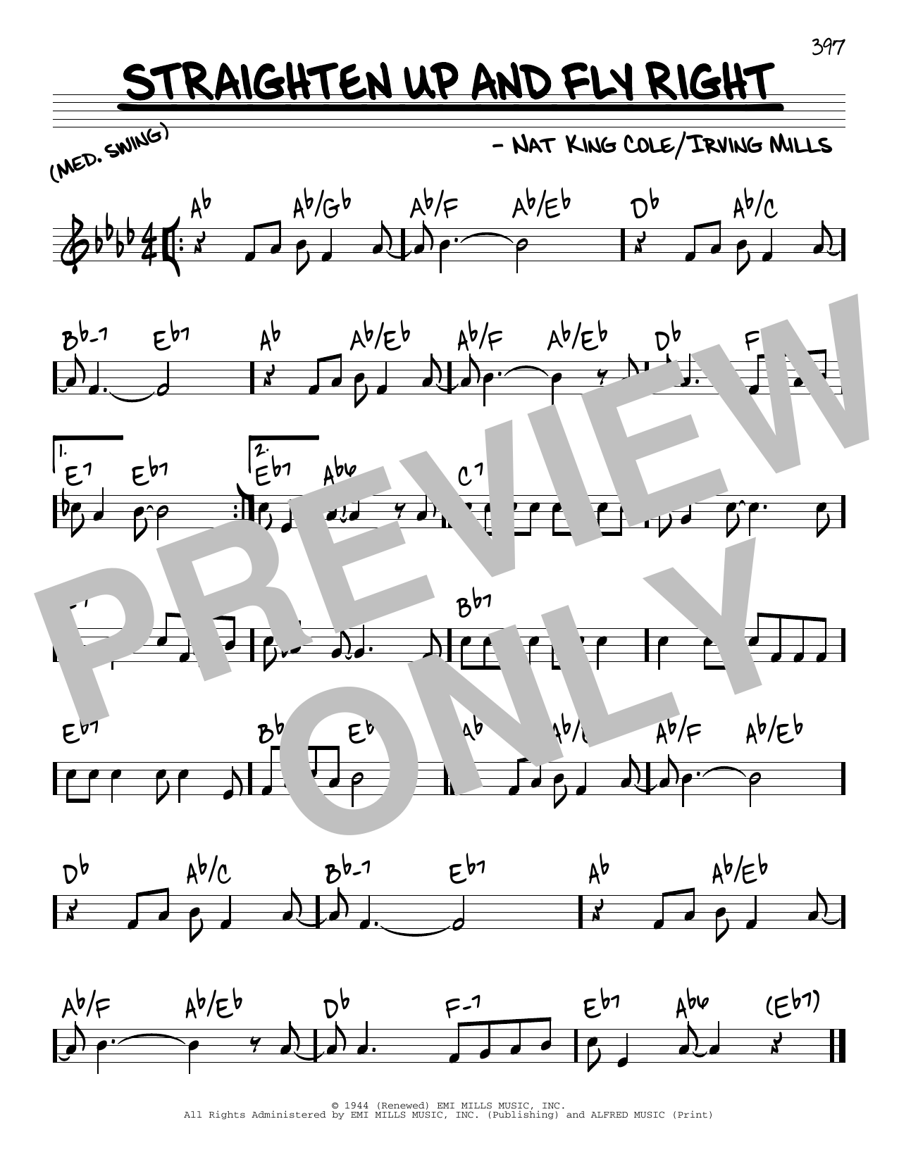 Nat King Cole Straighten Up And Fly Right sheet music notes and chords. Download Printable PDF.