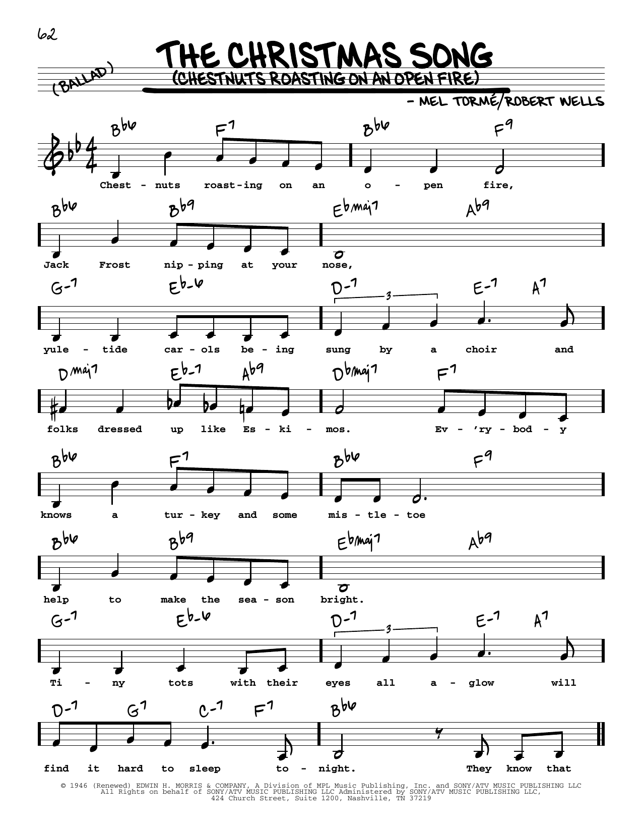 Nat King Cole The Christmas Song (Chestnuts Roasting On An Open Fire) (Low Voice) sheet music notes and chords. Download Printable PDF.