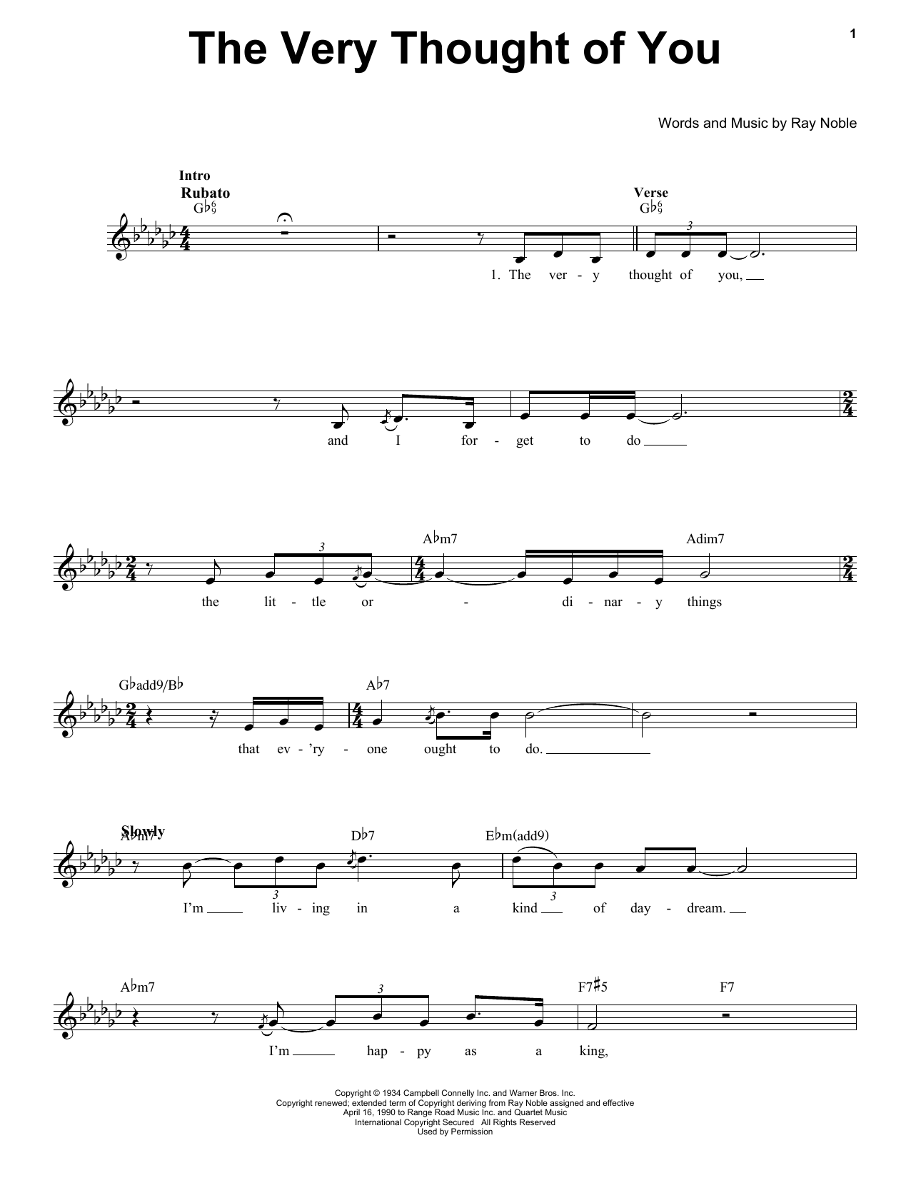 Nat King Cole The Very Thought Of You sheet music notes and chords arranged for Ukulele Chords/Lyrics