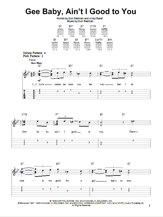 Don Redman Gee Baby, Ain't I Good To You sheet music notes and chords. Download Printable PDF.