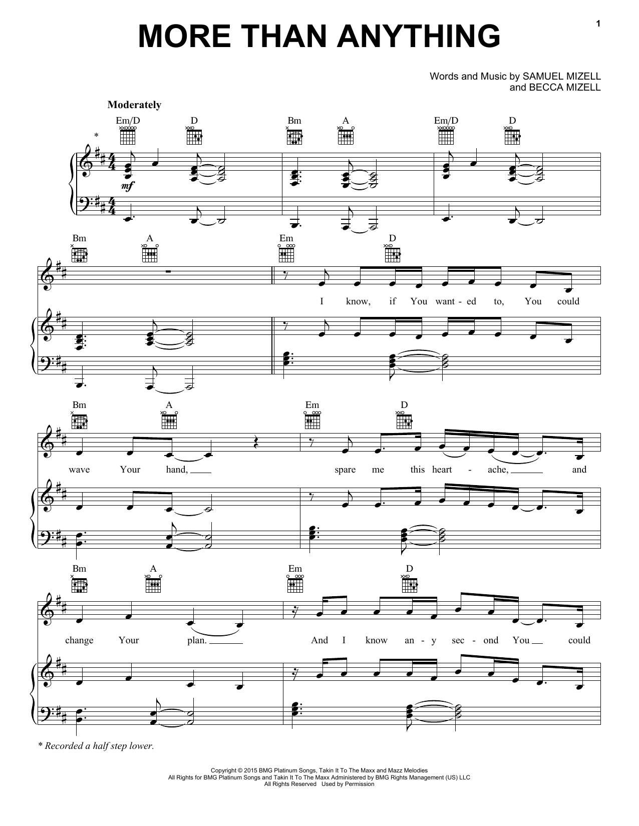 Natalie Grant More Than Anything sheet music notes and chords. Download Printable PDF.