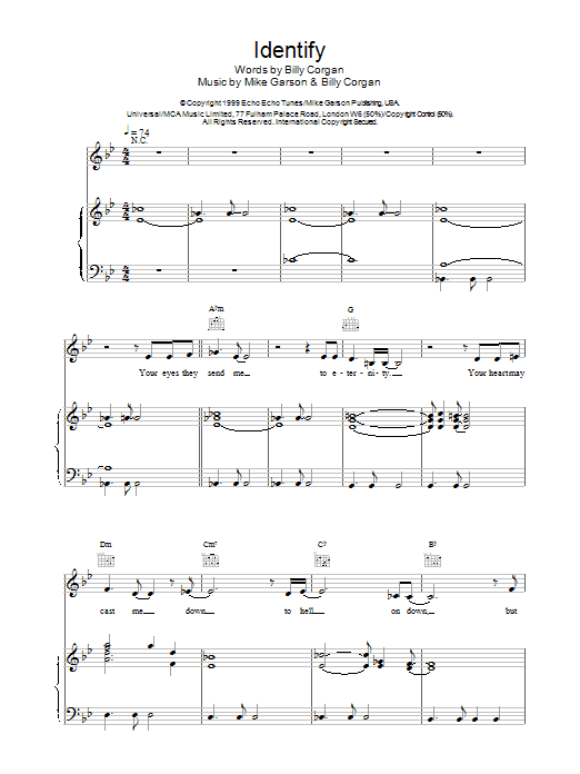 Natalie Imbruglia Identify (from Stigmata) sheet music notes and chords arranged for Piano, Vocal & Guitar Chords