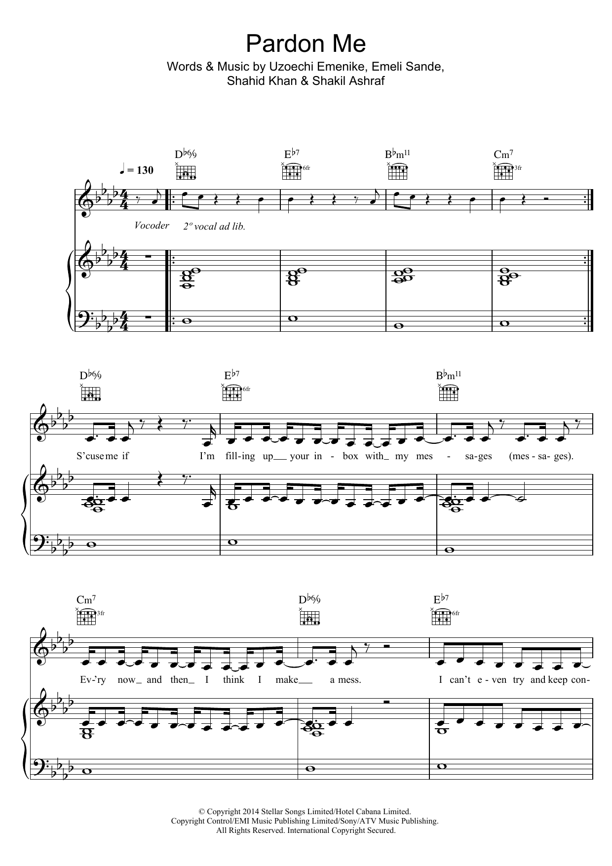 Learn to play Naughty Boy Pardon Me (feat. Professor Green, Laura Mvula, Wilkinson & Ava Lily) sheet music for Piano, Vocal & Guitar Chords in minutes. Price: 7.8900$ Naughty Boy Pardon Me (feat. Professor Green, Laura Mvula, Wilkinson & Ava Lily) sheet music notes and chords arranged for Piano, Vocal & Guitar Chords