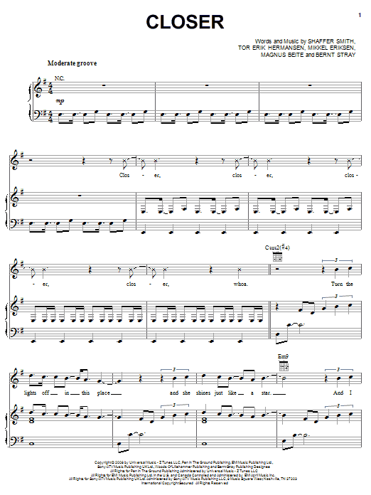 Learn to play Ne-Yo Closer sheet music for Piano, Vocal & Guitar Chords (Right-Hand Melody) in minutes. Price: 7.8900$ Ne-Yo Closer sheet music notes and chords arranged for Piano, Vocal & Guitar Chords (Right-Hand Melody)