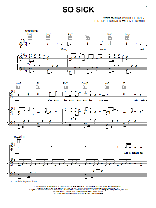 Ne-Yo So Sick sheet music notes and chords. Download Printable PDF.