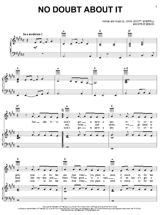 Neal McCoy No Doubt About It sheet music notes and chords. Download Printable PDF.