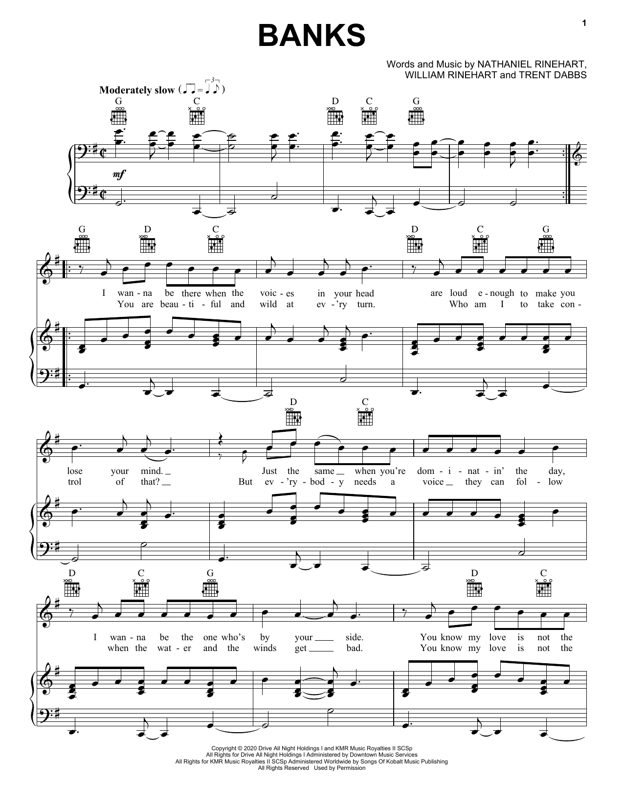 NEEDTOBREATHE Banks sheet music notes and chords. Download Printable PDF.