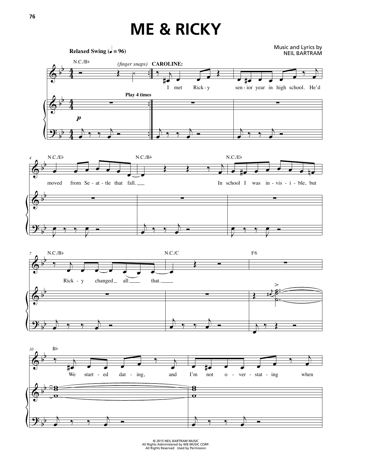 Neil Bartram Me & Ricky sheet music notes and chords. Download Printable PDF.