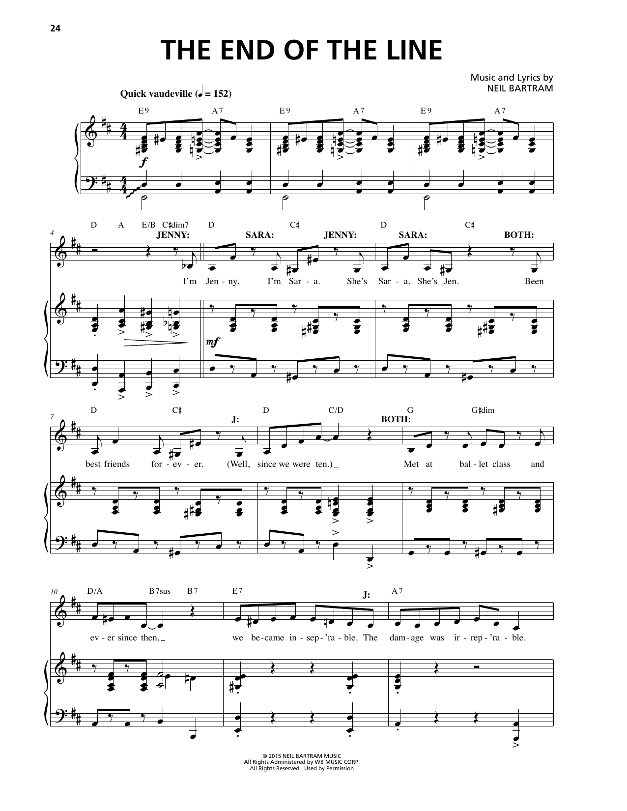 Neil Bartram The End Of The Line sheet music notes and chords. Download Printable PDF.