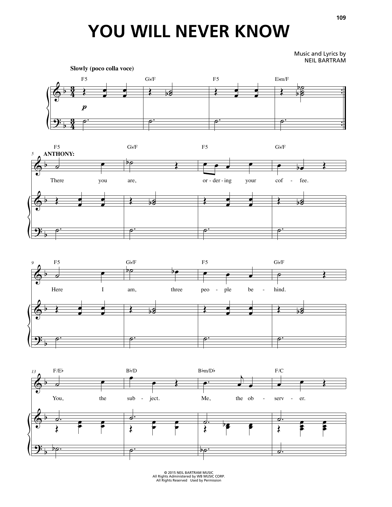 Learn to play Neil Bartram You Will Never Know sheet music for Piano & Vocal in minutes. Price: 7.8900$ Neil Bartram You Will Never Know sheet music notes and chords arranged for Piano & Vocal