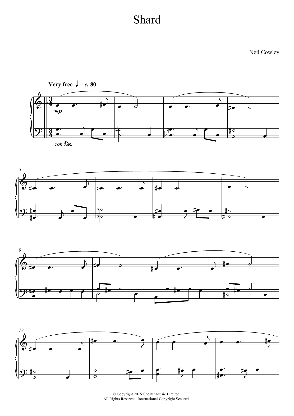 Learn to play Neil Cowley Shard sheet music for Easy Piano in minutes. Price: 6.9900$ Neil Cowley Shard sheet music notes and chords arranged for Easy Piano