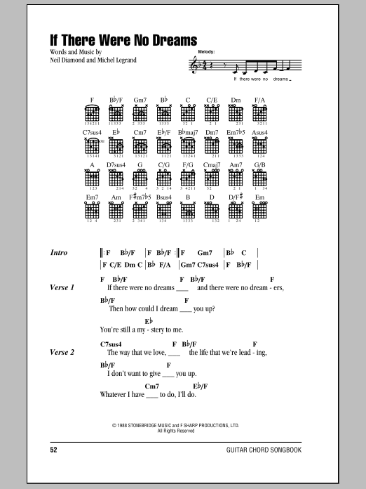 Neil Diamond If There Were No Dreams sheet music notes and chords. Download Printable PDF.