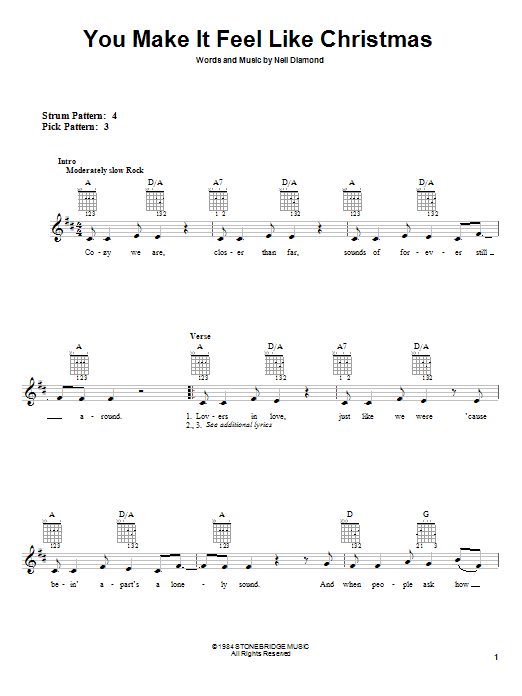 Neil Diamond You Make It Feel Like Christmas sheet music notes and chords. Download Printable PDF.