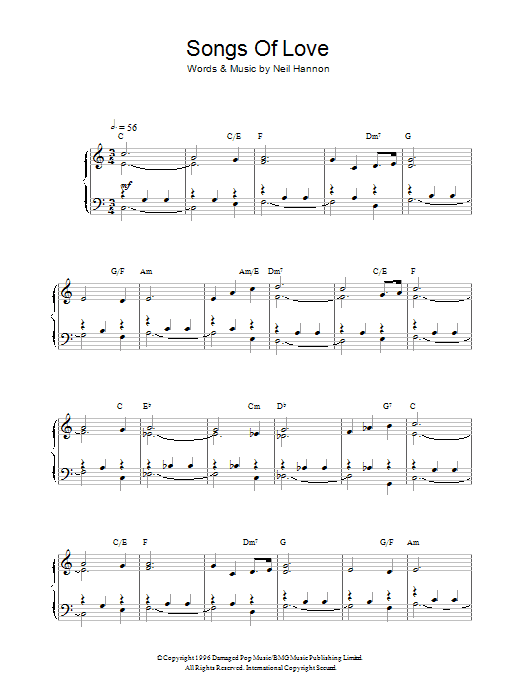 Learn to play Neil Hannon Songs Of Love (theme from Father Ted) sheet music for Piano Solo in minutes. Price: 7.8900$ Neil Hannon Songs Of Love (theme from Father Ted) sheet music notes and chords arranged for Piano Solo