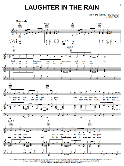 Neil Sedaka Laughter In The Rain sheet music notes and chords. Download Printable PDF.