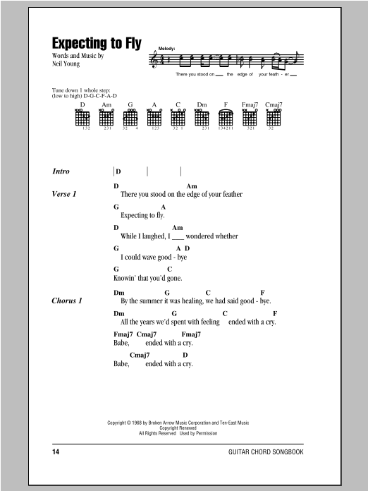 Neil Young Expecting To Fly sheet music notes and chords. Download Printable PDF.