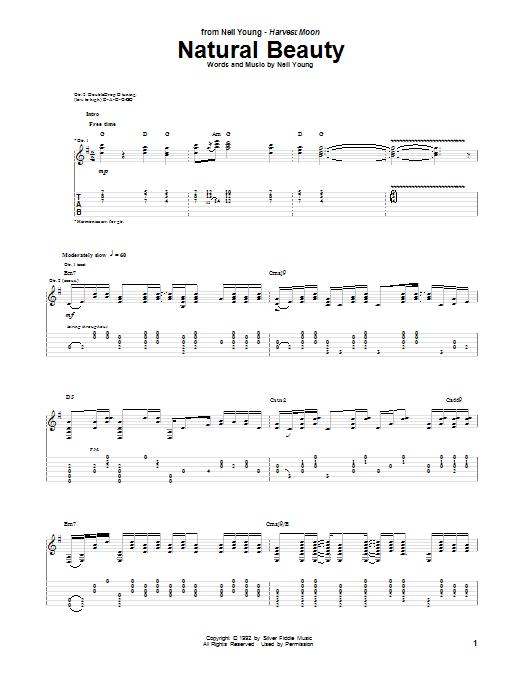 Learn to play Neil Young Natural Beauty sheet music for Guitar Tab in minutes. Price: 7.8900$ Neil Young Natural Beauty sheet music notes and chords arranged for Guitar Tab