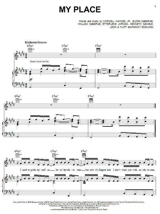 Nelly My Place (feat. Jaheim) sheet music notes and chords arranged for Piano, Vocal & Guitar Chords (Right-Hand Melody)