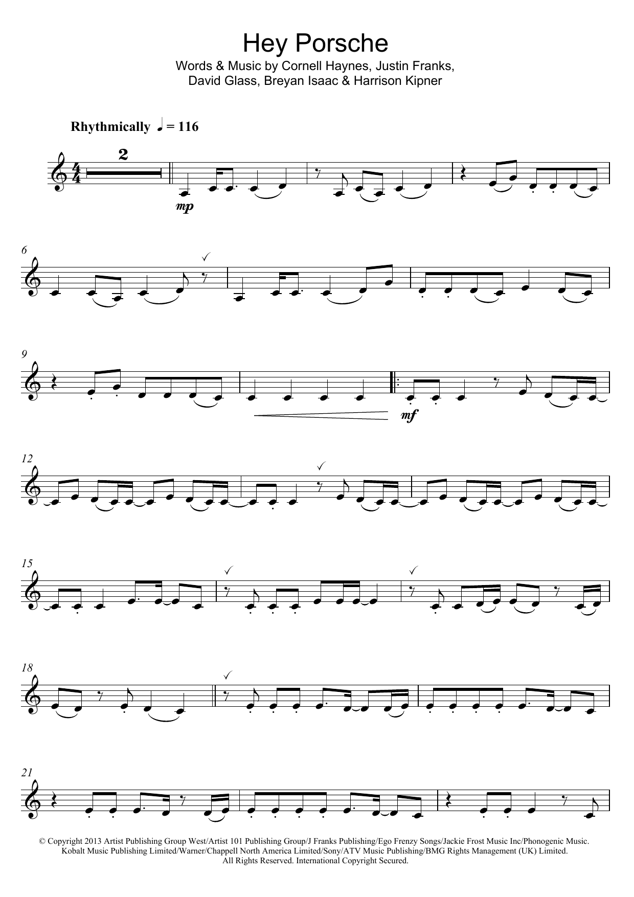 Nelly Hey Porsche sheet music notes and chords. Download Printable PDF.