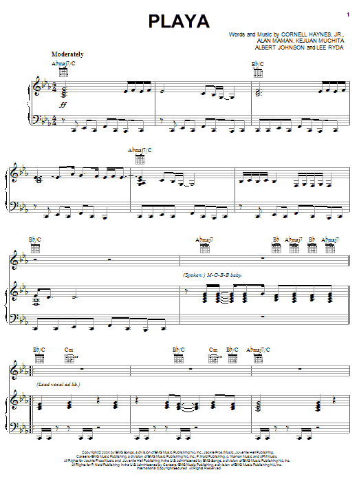 Learn to play Nelly Playa sheet music for Piano, Vocal & Guitar Chords (Right-Hand Melody) in minutes. Price: 7.8900$ Nelly Playa sheet music notes and chords arranged for Piano, Vocal & Guitar Chords (Right-Hand Melody)