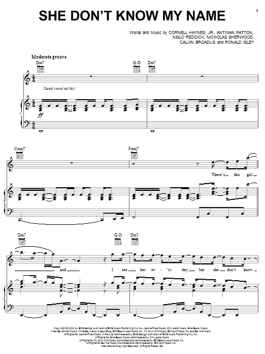 Learn to play Nelly She Don't Know My Name sheet music for Piano, Vocal & Guitar Chords (Right-Hand Melody) in minutes. Price: 7.8900$ Nelly She Don't Know My Name sheet music notes and chords arranged for Piano, Vocal & Guitar Chords (Right-Hand Melody)