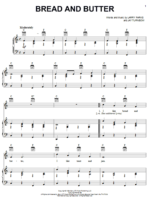 Newbeats Bread And Butter sheet music notes and chords. Download Printable PDF.