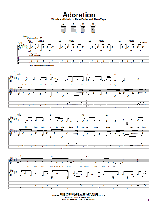 Learn to play Newsboys Adoration sheet music for Guitar Tab in minutes. Price: 7.8900$ Newsboys Adoration sheet music notes and chords arranged for Guitar Tab