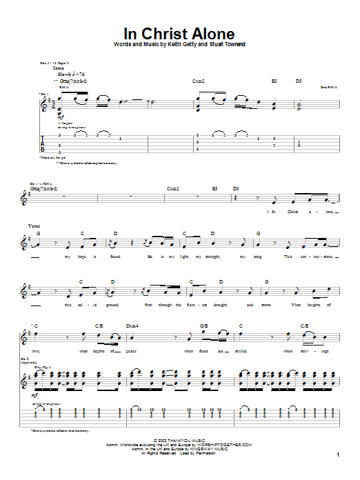 Learn to play Newsboys In Christ Alone sheet music for Guitar Tab in minutes. Price: 7.8900$ Newsboys In Christ Alone sheet music notes and chords arranged for Guitar Tab