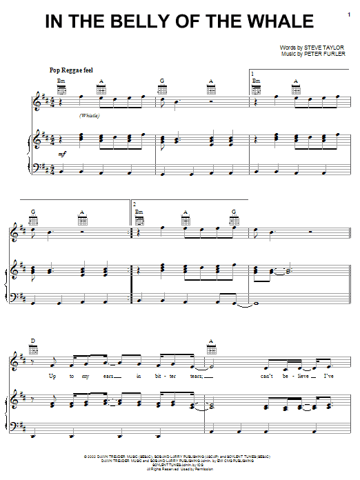 Learn to play Newsboys In The Belly Of The Whale sheet music for Piano, Vocal & Guitar Chords (Right-Hand Melody) in minutes. Price: 7.8900$ Newsboys In The Belly Of The Whale sheet music notes and chords arranged for Piano, Vocal & Guitar Chords (Right-Hand Melody)