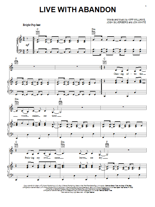 Learn to play Newsboys Live With Abandon sheet music for Piano, Vocal & Guitar Chords (Right-Hand Melody) in minutes. Price: 7.8900$ Newsboys Live With Abandon sheet music notes and chords arranged for Piano, Vocal & Guitar Chords (Right-Hand Melody)