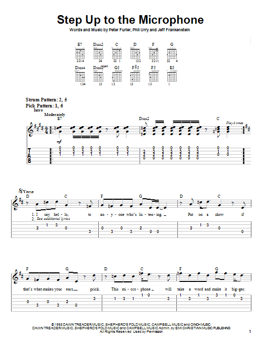 Newsboys Step Up To The Microphone sheet music notes and chords. Download Printable PDF.