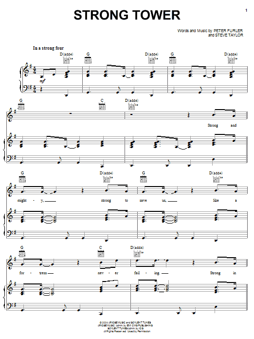 Learn to play Newsboys Strong Tower sheet music for Piano, Vocal & Guitar Chords (Right-Hand Melody) in minutes. Price: 7.8900$ Newsboys Strong Tower sheet music notes and chords arranged for Piano, Vocal & Guitar Chords (Right-Hand Melody)