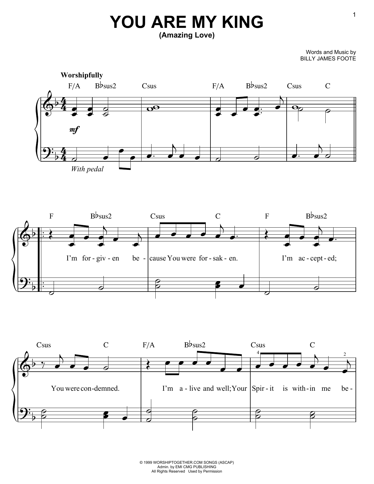 Newsboys You Are My King (Amazing Love) sheet music notes and chords. Download Printable PDF.