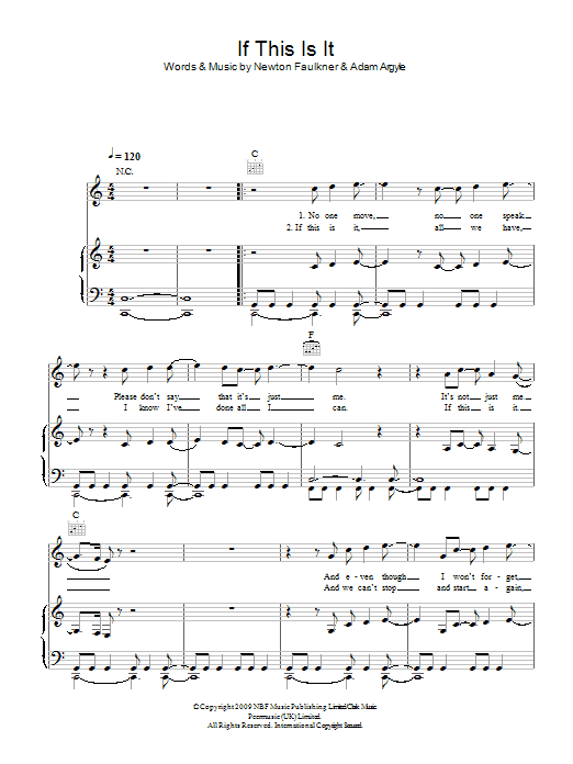 Learn to play Newton Faulkner If This Is It sheet music for Piano, Vocal & Guitar Chords in minutes. Price: 7.8900$ Newton Faulkner If This Is It sheet music notes and chords arranged for Piano, Vocal & Guitar Chords
