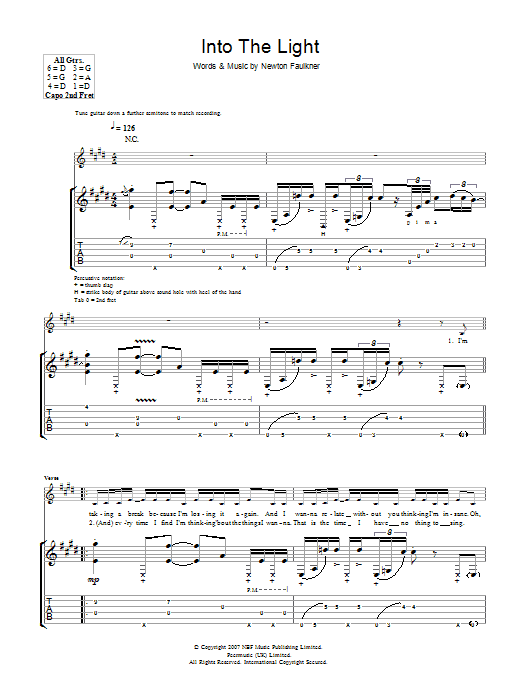 Learn to play Newton Faulkner To The Light sheet music for Guitar Tab in minutes. Price: 7.8900$ Newton Faulkner To The Light sheet music notes and chords arranged for Guitar Tab