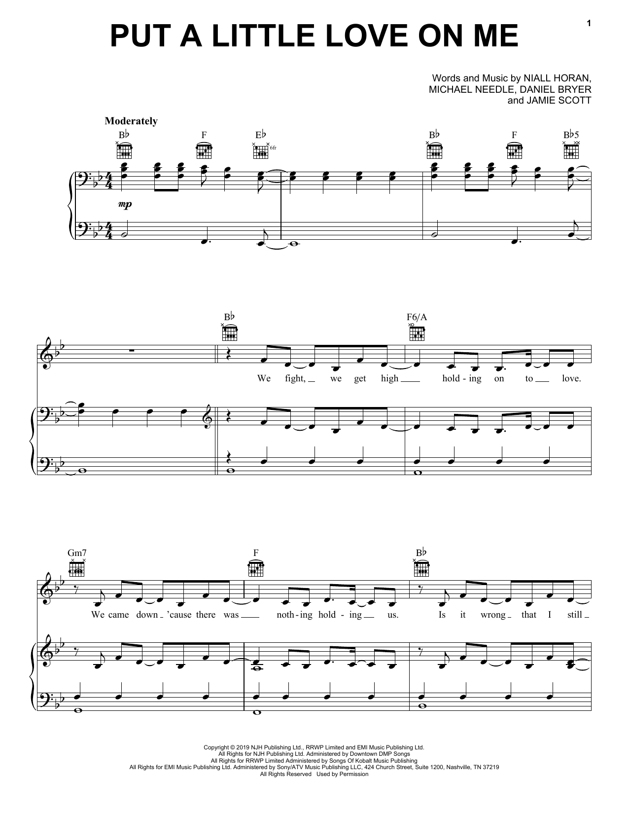 Niall Horan Put A Little Love On Me sheet music notes and chords. Download Printable PDF.