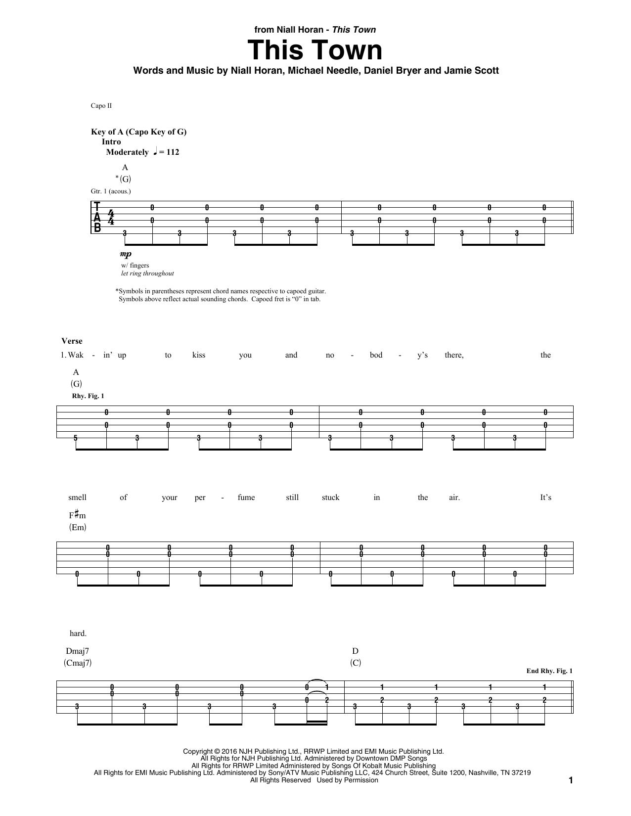 Niall Horan This Town sheet music notes and chords. Download Printable PDF.