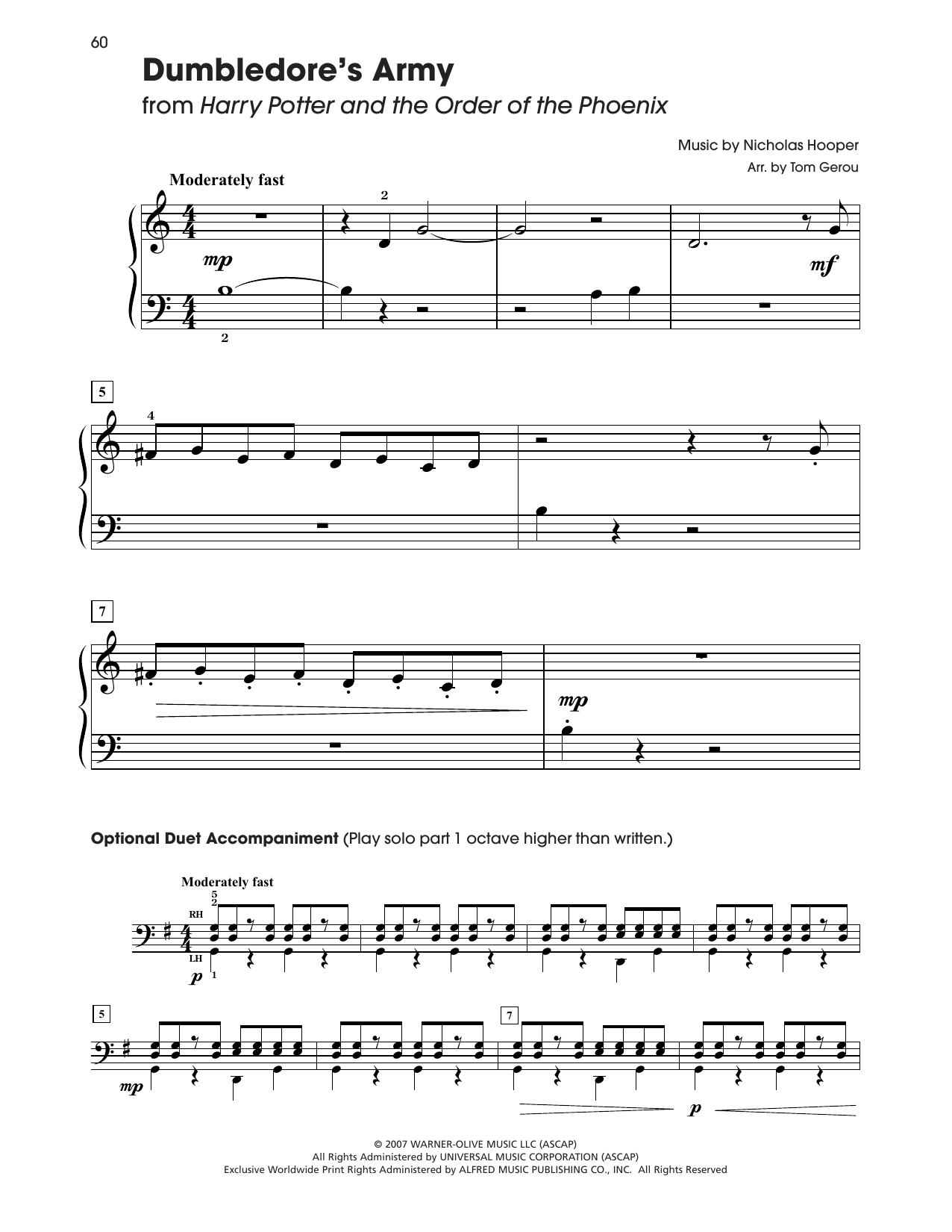 Nicholas Hooper Dumbledore's Army (from Harry Potter) (arr. Tom Gerou) sheet music notes and chords. Download Printable PDF.