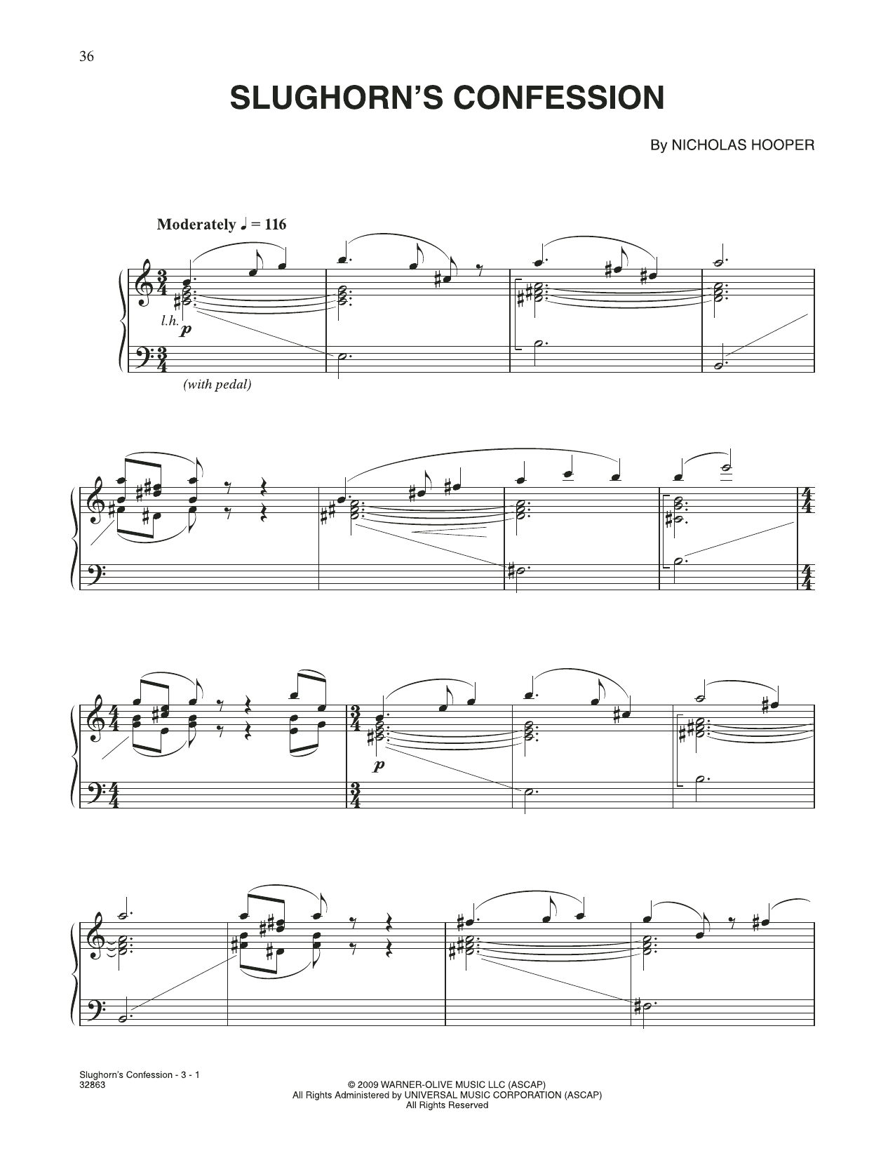 Learn to play Nicholas Hooper Slughorn's Confession (from Harry Potter) sheet music for Piano Solo in minutes. Price: 7.8900$ Nicholas Hooper Slughorn's Confession (from Harry Potter) sheet music notes and chords arranged for Piano Solo
