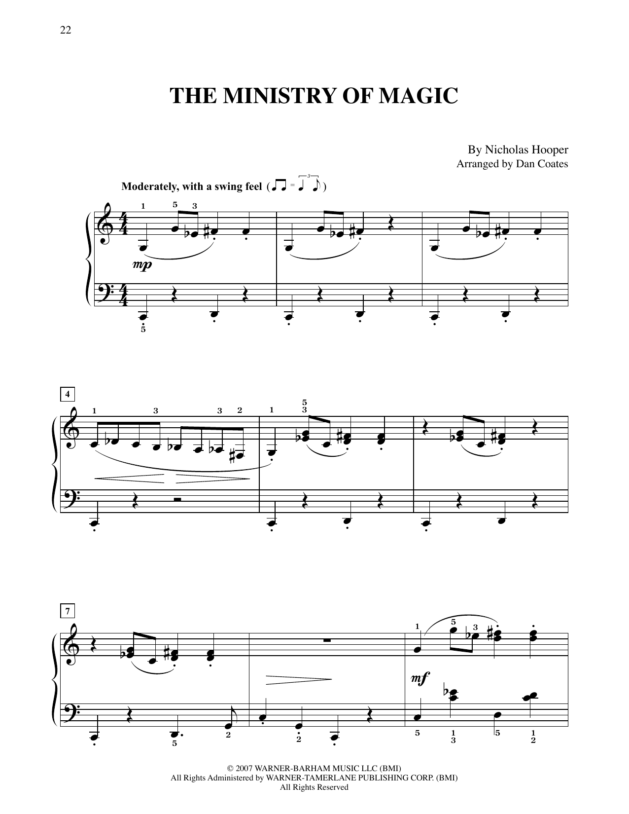 Learn to play Nicholas Hooper The Ministry Of Magic (from Harry Potter) (arr. Dan Coates) sheet music for Easy Piano in minutes. Price: 6.9900$ Nicholas Hooper The Ministry Of Magic (from Harry Potter) (arr. Dan Coates) sheet music notes and chords arranged for Easy Piano