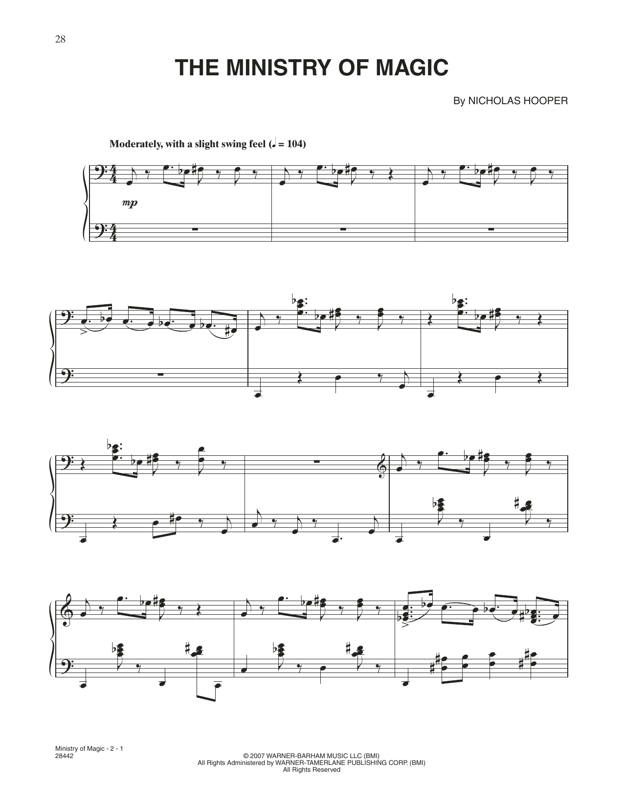 Learn to play Nicholas Hooper The Ministry Of Magic (from Harry Potter) sheet music for Piano Solo in minutes. Price: 7.8900$ Nicholas Hooper The Ministry Of Magic (from Harry Potter) sheet music notes and chords arranged for Piano Solo